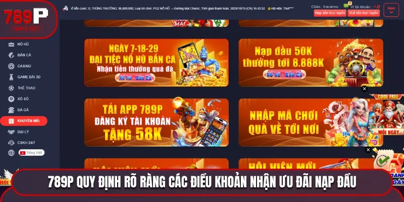 nap dau 50k dieu khoan nhan uu dai Đáp ứng điều kiện nhận khuyến mãi nạp đầu 50K thành công