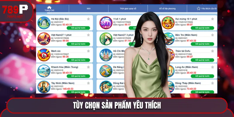 Tùy chọn sản phẩm quay số yêu thích